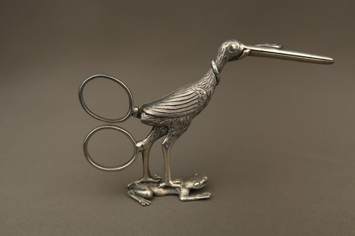 Rare antique silver stork - antique,