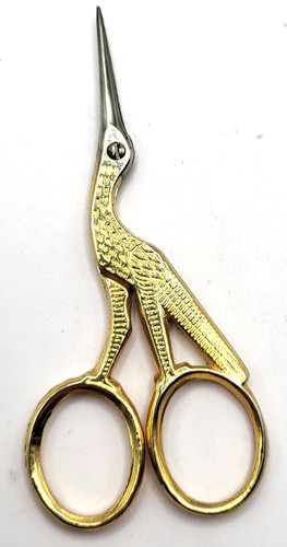 Stork embroidery scissors gold - scissors,