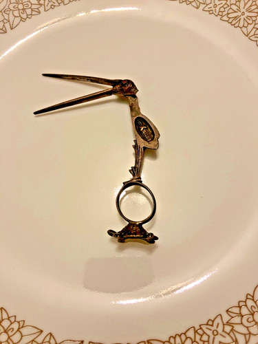 Silver stork scissors - silver,