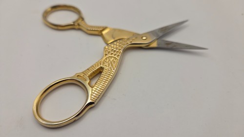 Vintage gold tone - gold, stork